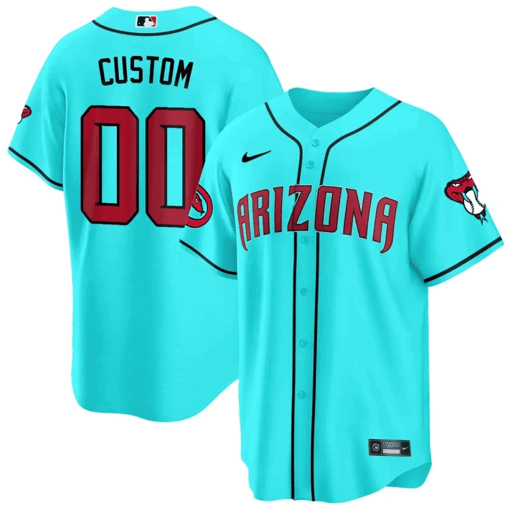 Men Arizona Diamondback Light Blue Nike 2024 Cool Base Custom MLB Jersey style 1->customized mlb jersey->Custom Jersey